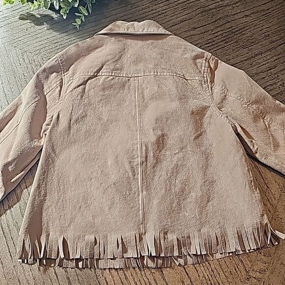 Tan cowgirl suede leather fringe jacket size 3-4 Gymboree - Picture 9 of 10